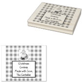 Tampon en bois pour biscuits de Noël rétro faits a (Tamponné)