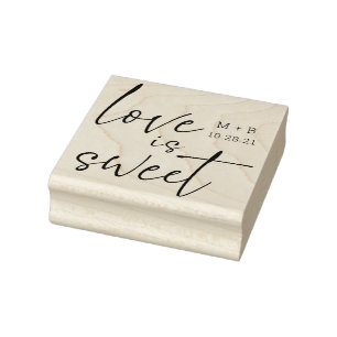Tampon en bois pour mariage en calligraphie douce