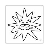 Tampon en bois représentant un visage de lion arti (Impression)