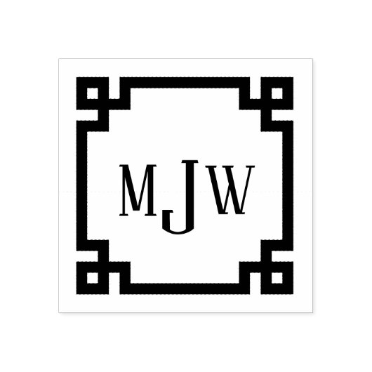 Tampon en caoutchouc à monogramme avec motif grec (Impression)