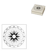 Tampon en caoutchouc avec Compass vintage (Tamponné)