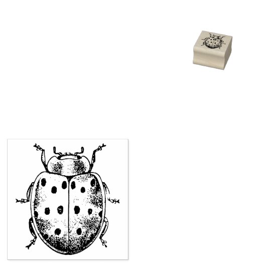 Tampon en caoutchouc avec Ladybug vintage (Tamponné)