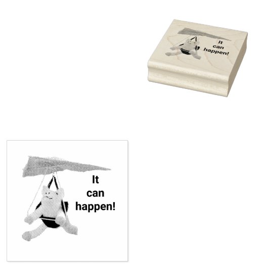 Tampon en caoutchouc - Cochon volant motivationnel (Tamponné)