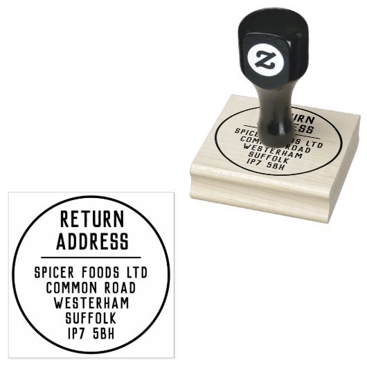Tampon en caoutchouc d'adresse de retour (Tamponné)