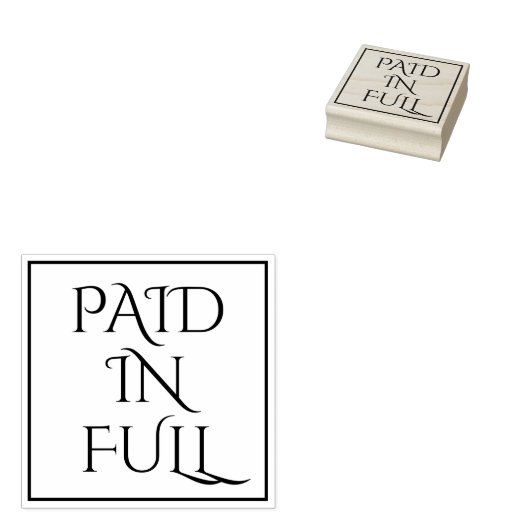 Tampon en caoutchouc de base "PAYÉ EN PLEIN" (Tamponné)