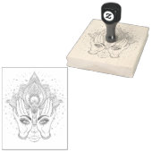 Tampon en caoutchouc de beauté de fleur de lotus b (Tamponné)