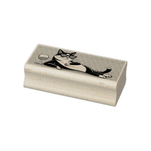 tampon en caoutchouc de chat en smoking cool