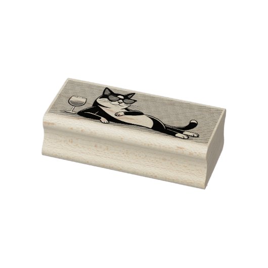 tampon en caoutchouc de chat en smoking cool (Tampon)