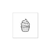 Tampon en caoutchouc de contour de cupcake dessiné (Impression)