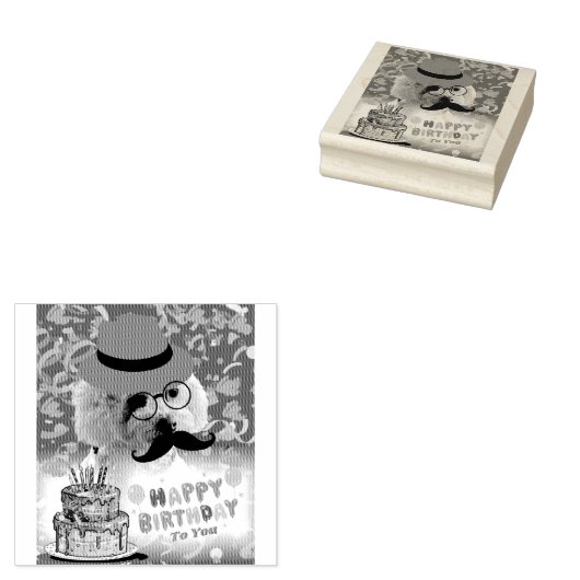 Tampon en caoutchouc de joyeux anniversaire Fais u (Tamponné)