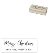 Tampon en caoutchouc de Noël moderne avec nom en é (Tamponné)