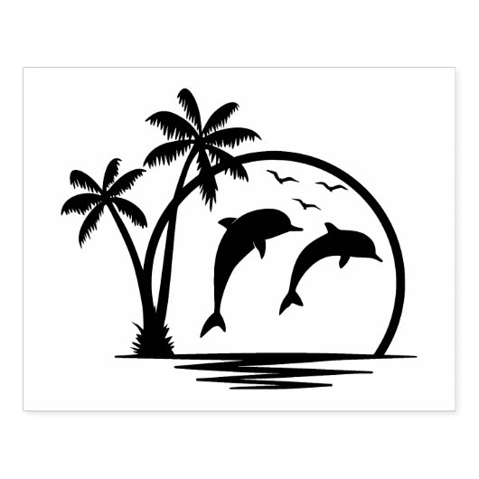 Tampon en caoutchouc Dolphins (Impression)