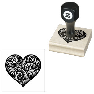 Tampon en caoutchouc Everlasting HEart 2,5" x 2,5"