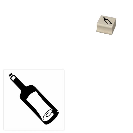 Tampon en caoutchouc "Message dans une bouteille" (Tamponné)