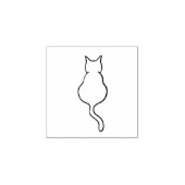 Tampon en caoutchouc moderne de chat en contour (Impression)