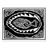 Tampon en caoutchouc motif poisson d'art populaire (Impression)