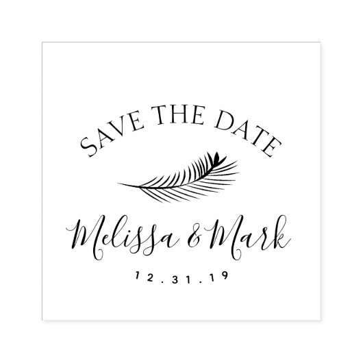 Tampon en caoutchouc Palm Leaf Beach Save the Date (Impression)