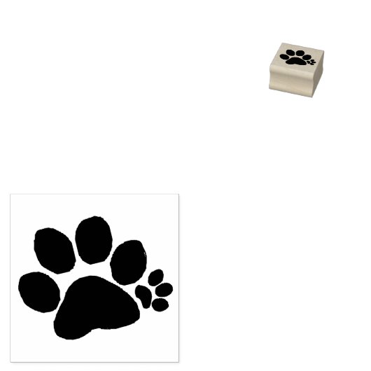 Tampon en caoutchouc - Paw gauche polydactyle (v.2 (Tamponné)