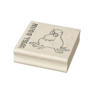 Tampon en caoutchouc personnalisable de sourire de