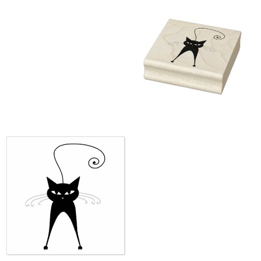 Tampon en caoutchouc personnalisé Scrappy Cat Blac (Tamponné)