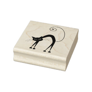 Tampon en caoutchouc personnalisé Scrappy Cat Blac