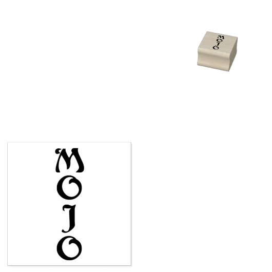 Tampon en caoutchouc petit Mojo vertical sans poig (Tamponné)