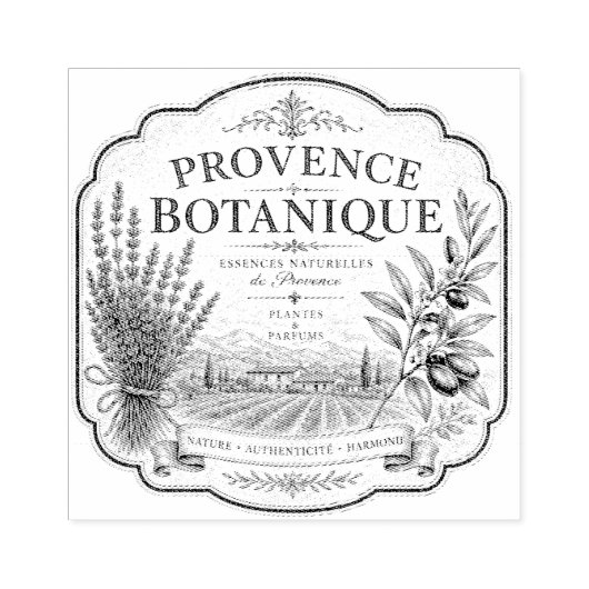 tampon en caoutchouc provence botanique (Impression)