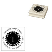 Tampon en caoutchouc rond monogramme initiale nom (Tamponné)