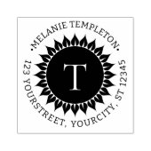 Tampon en caoutchouc rond monogramme initiale nom (Impression)
