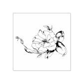 Tampon en caoutchouc Rose arbuste et encre (Impression)