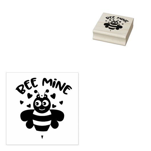 Tampon en caoutchouc Saint-Valentin Bee Mine (Tamponné)