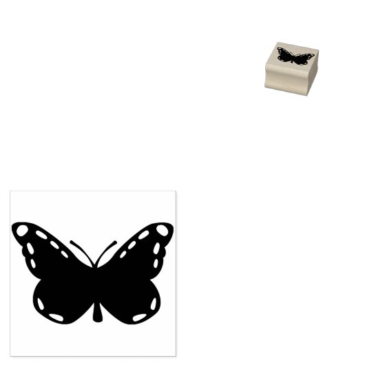 tampon en caoutchouc silhouette de papillon (Tamponné)