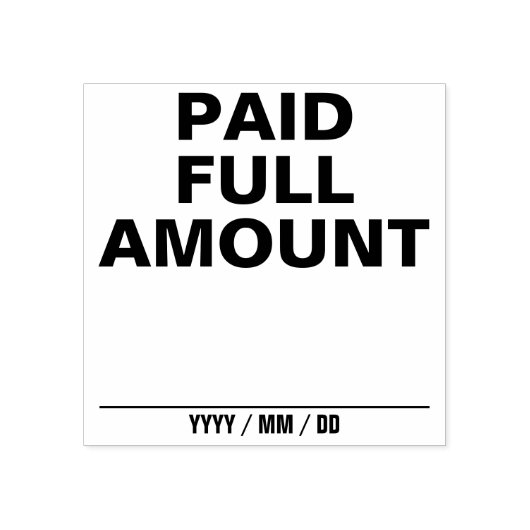 Tampon en caoutchouc simple "PAIÉ À PLEIN MONTANT" (Impression)