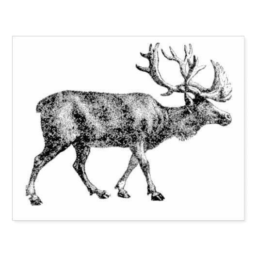 Tampon en caoutchouc Vintage de rennes (Impression)