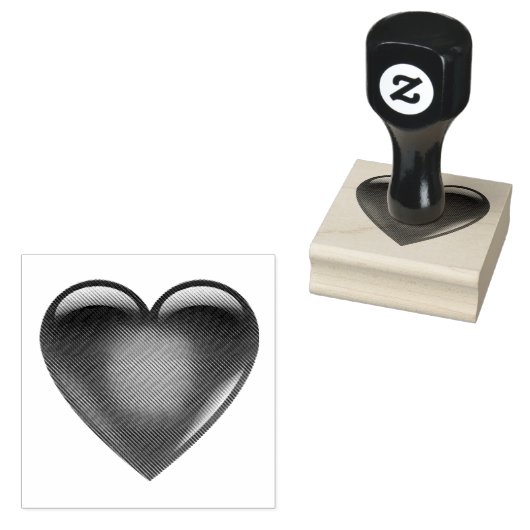 Tampon en forme de coeur rouge (Tamponné)