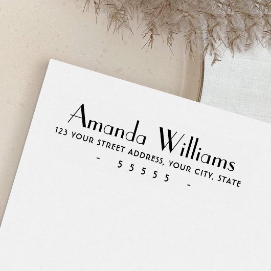 Tampon encreur auto-encreur avec nom rétro et adre