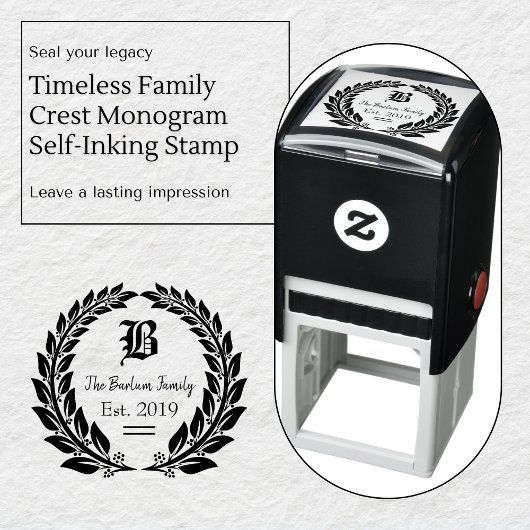 Tampon encreur personnalisé avec monogramme et bla