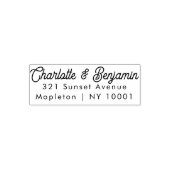 Tampon encreur pour adresse de mariage Chic Script (Design)