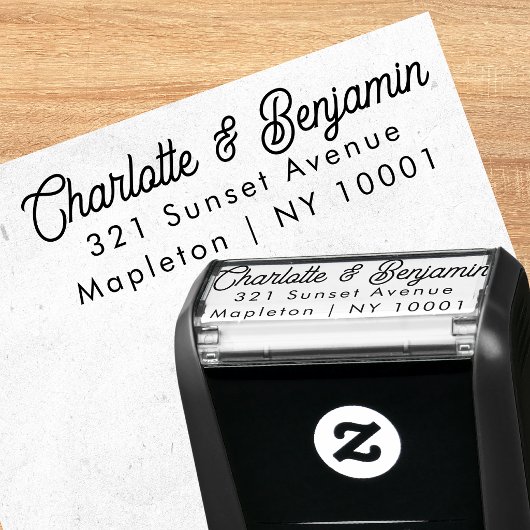 Tampon encreur pour adresse de mariage Chic Script