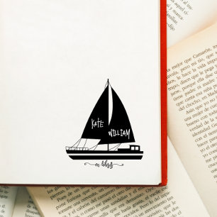 Tampon ex libris de bateau vintage