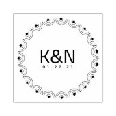 Tampon Mariage Logo Initial Circulaire Deco Heart (Impression)