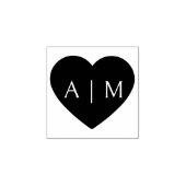 Tampon monogramme en forme de cœur (Impression)