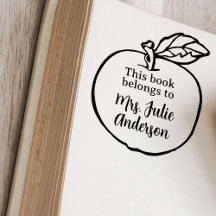 Tampon personnalisé pour livres en forme de pomme 
