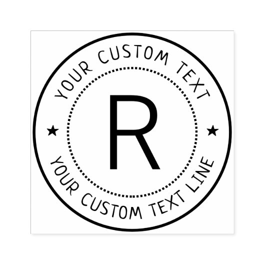 Tampon rond à monogramme formel (Impression)