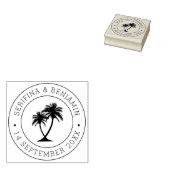 Tampon Tropical Palm Beach Mariage personnalisé Pa (Tamponné)