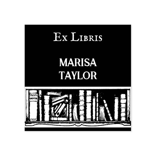 Tampon vintage livre ex libris caoutchouc (Impression)