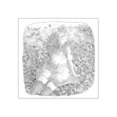 TAMPONS ENCREURS さやれむじ　秋の落ち葉の上に座る女性 (Impression)