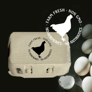 Tampons Encreurs 1" OEUF DE TAPIS DE CARTON avec poule FRAÎCHE - NO