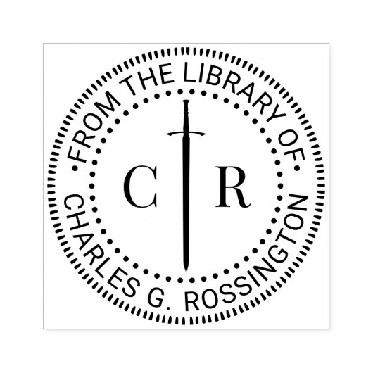 Tampons Encreurs 2 Monogramme initial Celtic Sword Library Nom du l (Impression)