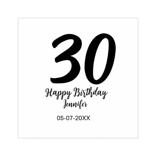 Tampons Encreurs 30e anniversaire ajouter nom date année noir modèl (Impression)